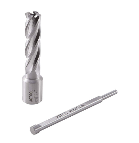 ACTOOL 9/16" Diameter × 2" Depth of Cut HSS ANNULAR Cutter with 3/4'' Weldon Shank ACTOOL