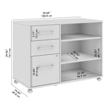 Bush Business Furniture Hustle Office Storage Cabinet with Wheels in Natural Elm, Mobile Organization Unit for Home and Professional Workspace Bush Business Furniture
