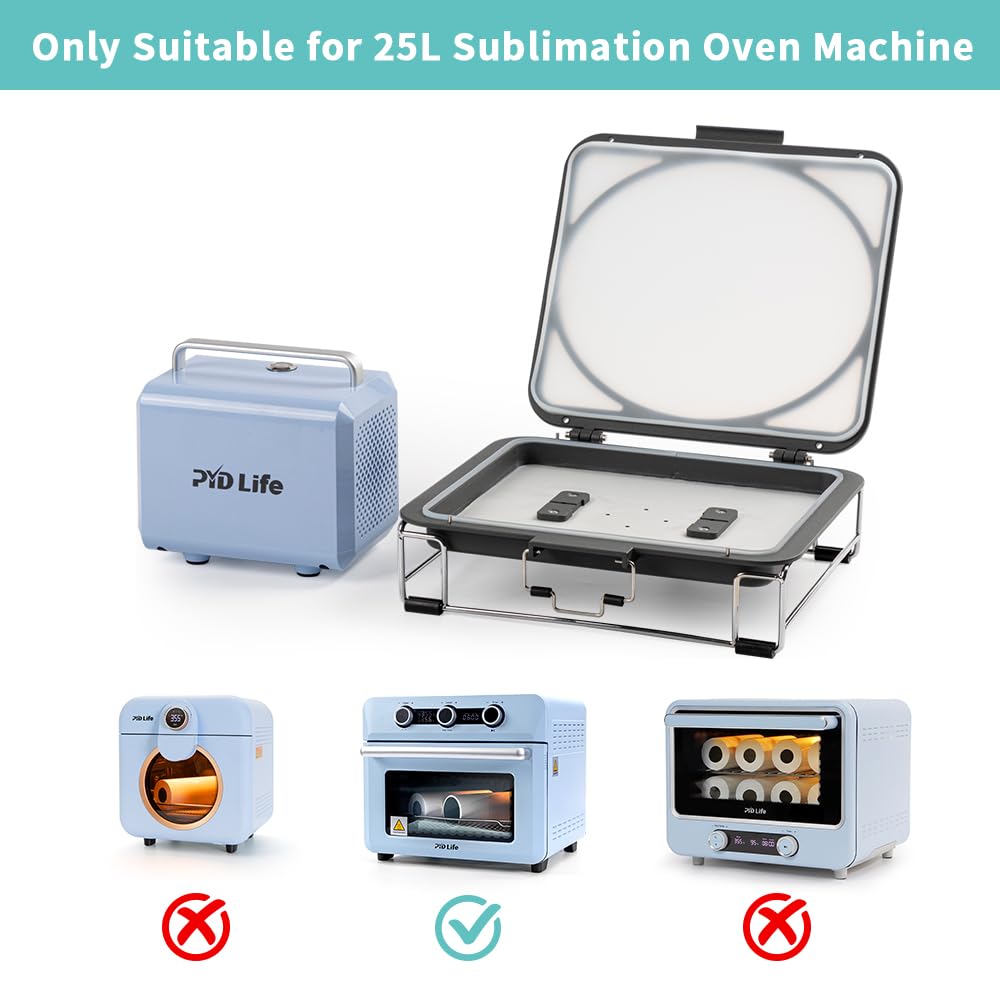 PYD Life 3D Vacuum Sublimation Tray and Pump Set 80 W 110 V for Sublimation Blanks Phone Cases,Plates,Photo Slates,Ornaments Printing by 25 L Sublimation Oven PYD Life