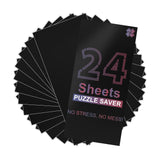 24 Black Puzzle Saver Sheets, Peel & Stick, Preserve 4 x 1000 Pieces Jigsaw Puzzles QIKSION
