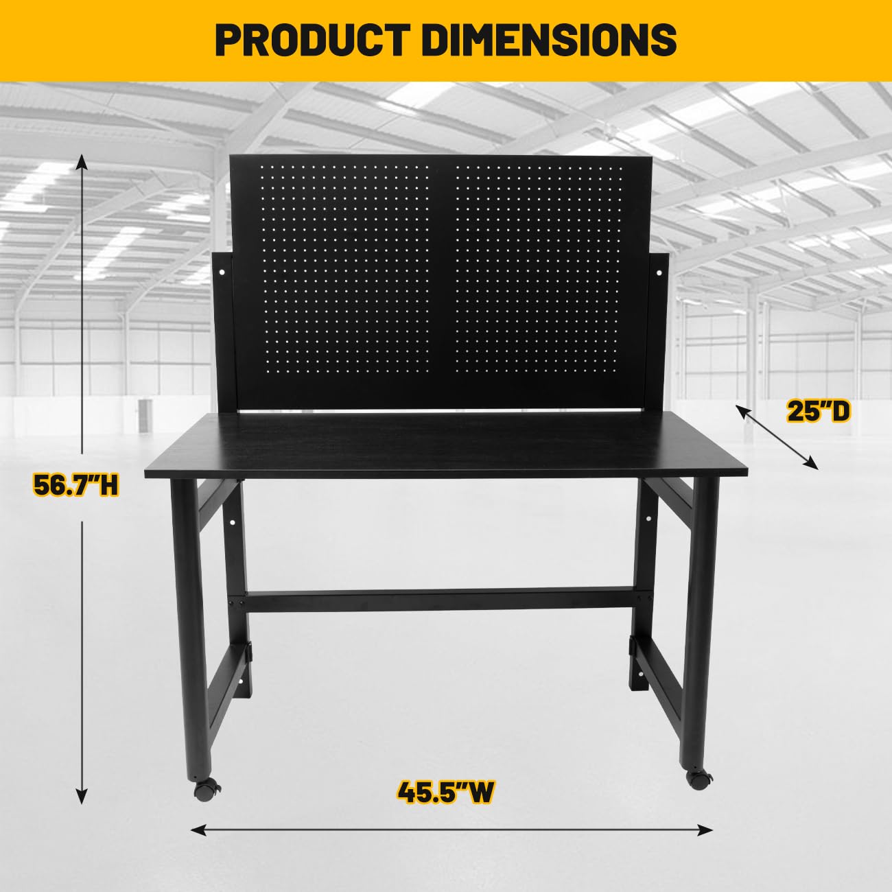 biosp Wall Mounted Foldable Workbench with Wheels for Garage, Utility Room, Warehouse, Adjustable Heavy Duty Work Bench Table for Men Dad - WoodArtSupply