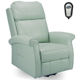 Esright Electric Power Lift Recliner Chair, Faux Leather Electric Recliner for Elderly with Side Pocket & Remote Control, Mint Green Esright