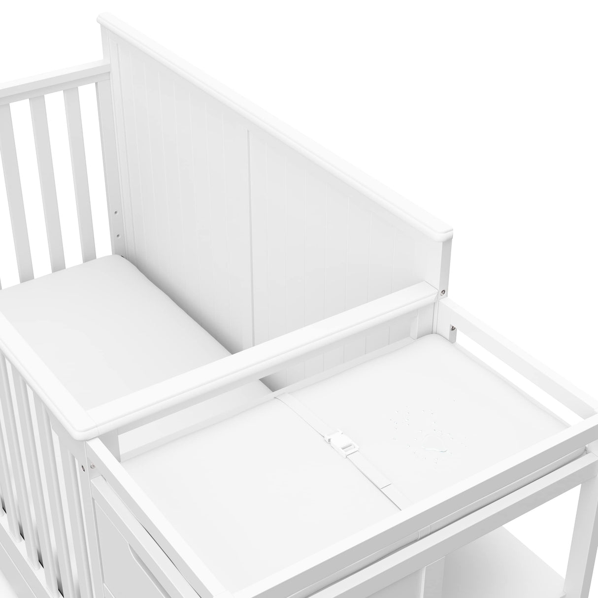 Graco Hadley 5-in-1 Convertible Crib and Changer with Drawer (White) – GREENGUARD Gold Certified, Crib and Changing -Table Combo with Drawer, Includes Baby Changing Pad, Converts to Full-Size Bed Graco