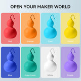 250g PLA Filament 1.75mm Bundle, SUNLU 3D Printer Filament Neatly Wound, Individually Vacuum Packed, 250g Spool, 8 Rolls, White+Red+Orange+Yellow+Green+Blue+Cyan+Purple YOOPAI