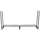 Sunnydaze 8-Foot Firewood Log Rack - Indoor/Outdoor Black Powder-Coated Steel Storage Accessory Sunnydaze