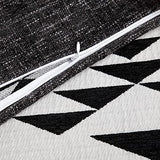 HiEnd Accents Amelia Western Bedding 3 Piece King Size Comforter Set, Black and Off-White Southwestern Aztec Geometric Pattern, Rustic Jacquard Comforter Set with Pillow Shams