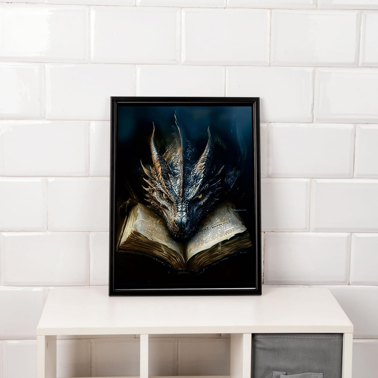 MBNTJHT Dragon Paint by Numbers Kit for Adults,Black Dragon and Book Paint by Number Kits with Brushes for Adults Beginner,DIY Unframed Oil Painting Kits for Home Wall Decor 16x20 Inch. MBNTJHT