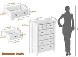 BLANKSPACE White Farmhouse Dresser, 6 Chest Drawer Dresser for Bedroom, Large Capacity Nightstand, Modern Wood Cabinet for Bedroom, Living Room, Closets, Hallway BLANKSPACE