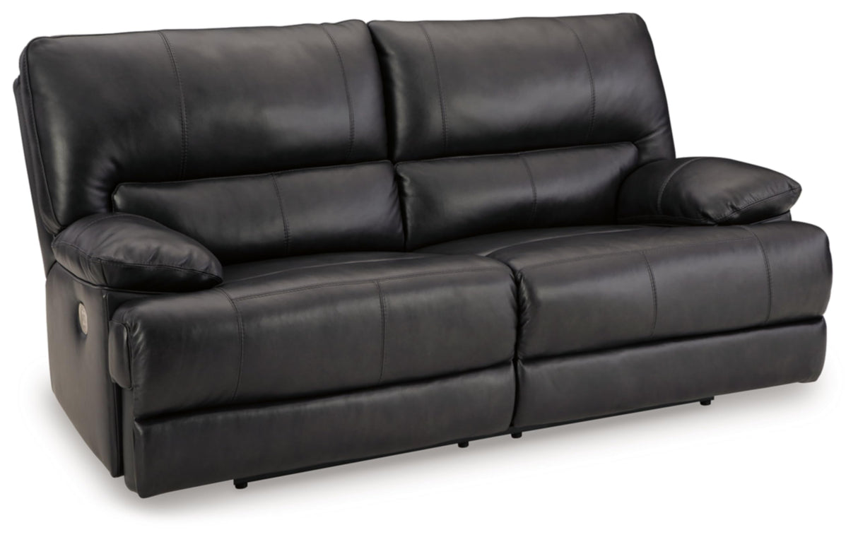 Signature Design by Ashley Mountainous Modern Leather Match Wall Hugger Power Reclining Sofa with Adjustable Headrest and USB Ports, Black Signature Design by Ashley