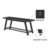 Oastreeful Industrial Entryway Bench Rustic Wood and Metal Storage Bench for Indoor Living Dining Room Bedroom Long Shoe Benches Seat (Charcoal Black) Oastreeful
