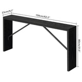 MAHANCRIS Console Table, 62.2" Long Sofa Table Behind Couch, Narrow Entryway Table, Farmhouse Dining Table with Angled Metal Frame, Industrial Console Table for Entryway, Black CTHB15801 MAHANCRIS