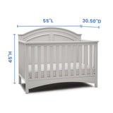 Delta Children Perry 6-in-1 Convertible Crib - Greenguard Gold Certified, Moonstruck Grey Delta Children