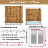 Natural Bamboo Roller Blinds - Cordless Sun Blocking Privacy Shades for Indoor/Outdoor Patio, W 24" - 75" WZLSQLTY
