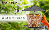 Jealoeur Bird Feeders for Outdoors Hanging Bird Feeder Wild Bird Seed, Black Jealoeur