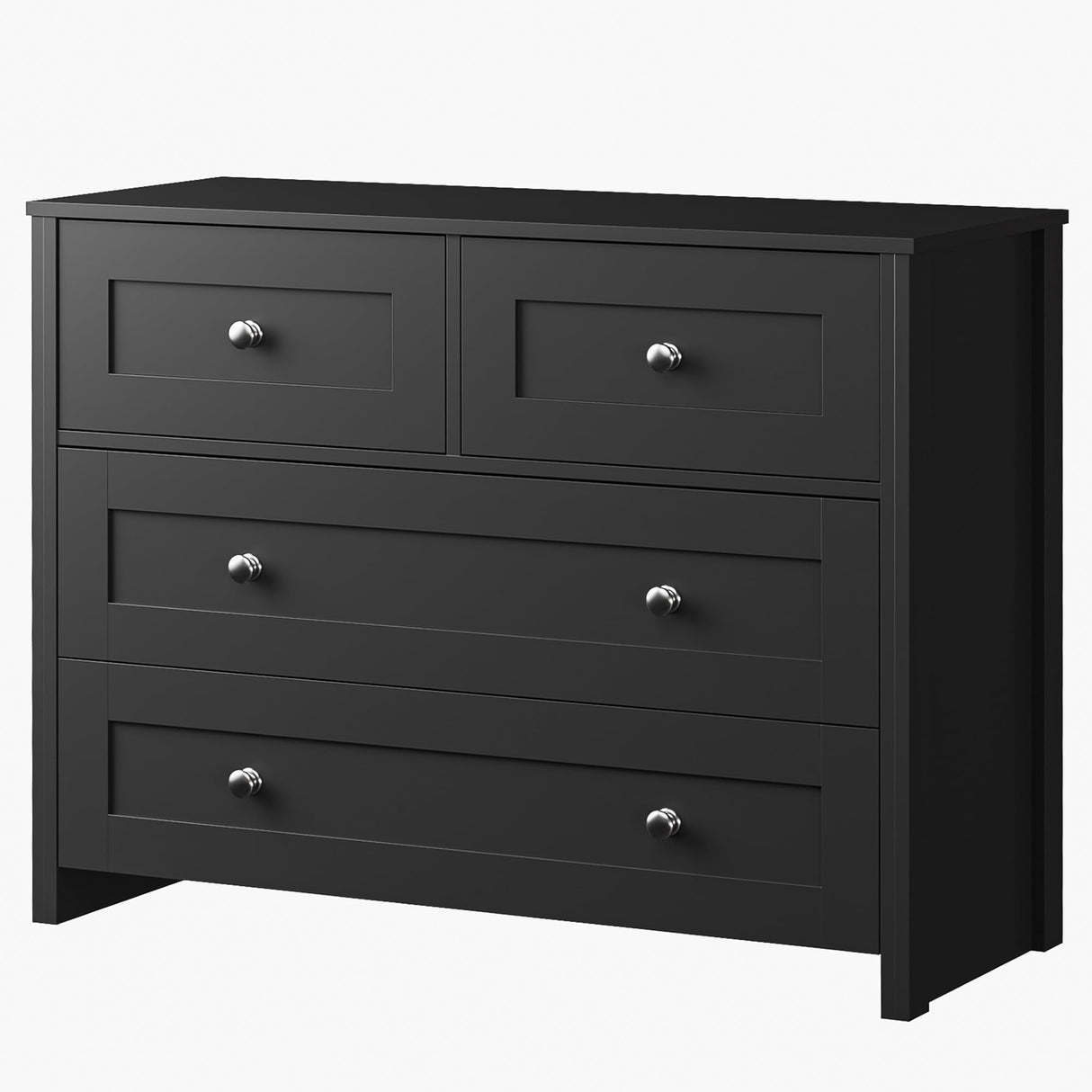 SunsGrove 40 inch Wide 4 Drawer Dresser, Modern Black Wooden Chest for Home Organization, Storage Cabinet for Bedroom, Living Room, Home Office SunsGrove