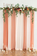 Ling's Moment 6.5FT Backdrop Floral Garland Artificial Wedding Arch Flowers Sage Green Decor, Orange Ceremony Reception Hanging Eucalyptus Rose Arbor Arrangement Outdoor Party Swag Home Decorations Ling's Moment