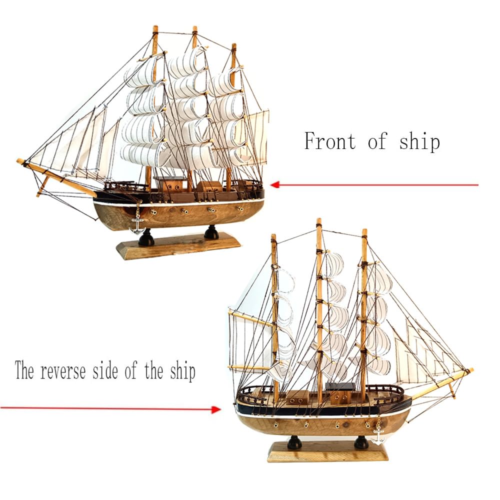 Lizipai Smooth Sailing Boat Model Mediterranean Wooden Boat Furniture Decoration Room Decoration (Main Brown) Lizipai