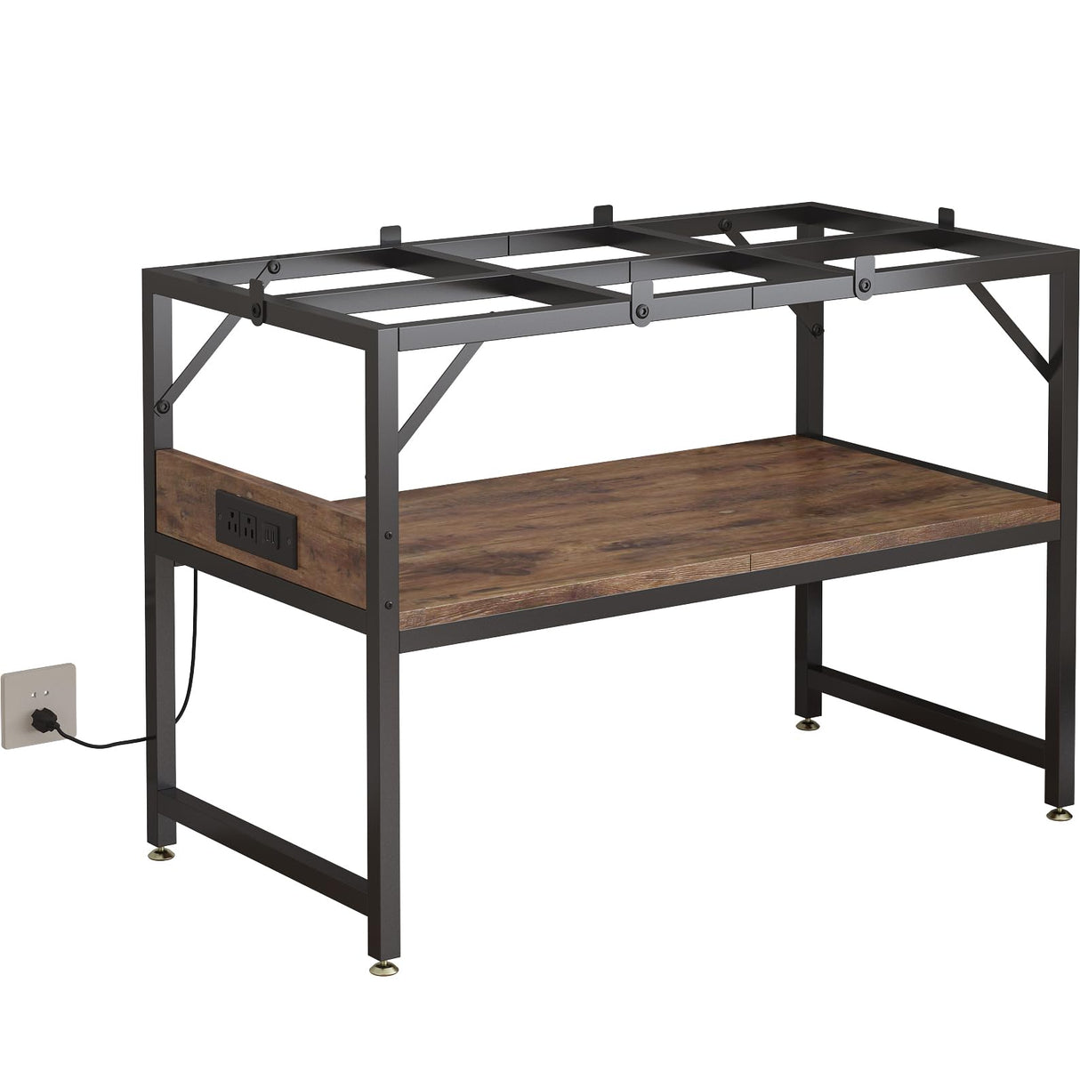 METYERRY Modern 20 Gallon Long Fish Tank Stand for Home Office, 2-Tier Aquarium Stand with Shelf for Storage, Fish Tank Table 30" x 12" x 20.5", Ideal for Breeder Tanks,and Reptile Terrariums, Rustic Brown METYERRY