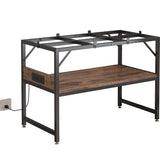 METYERRY Modern 20 Gallon Long Fish Tank Stand for Home Office, 2-Tier Aquarium Stand with Shelf for Storage, Fish Tank Table 30" x 12" x 20.5", Ideal for Breeder Tanks,and Reptile Terrariums, Rustic Brown METYERRY