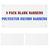 Blank Banners,3 Pack Large Banners Sublimation Banners Oxford Cloth Banners DIY Banners Hanging Banners,Customizable, Indoor & Outdoor, 3.3x6 Feet, White Banners for Business, Office,Easy Hang Nsmykhg