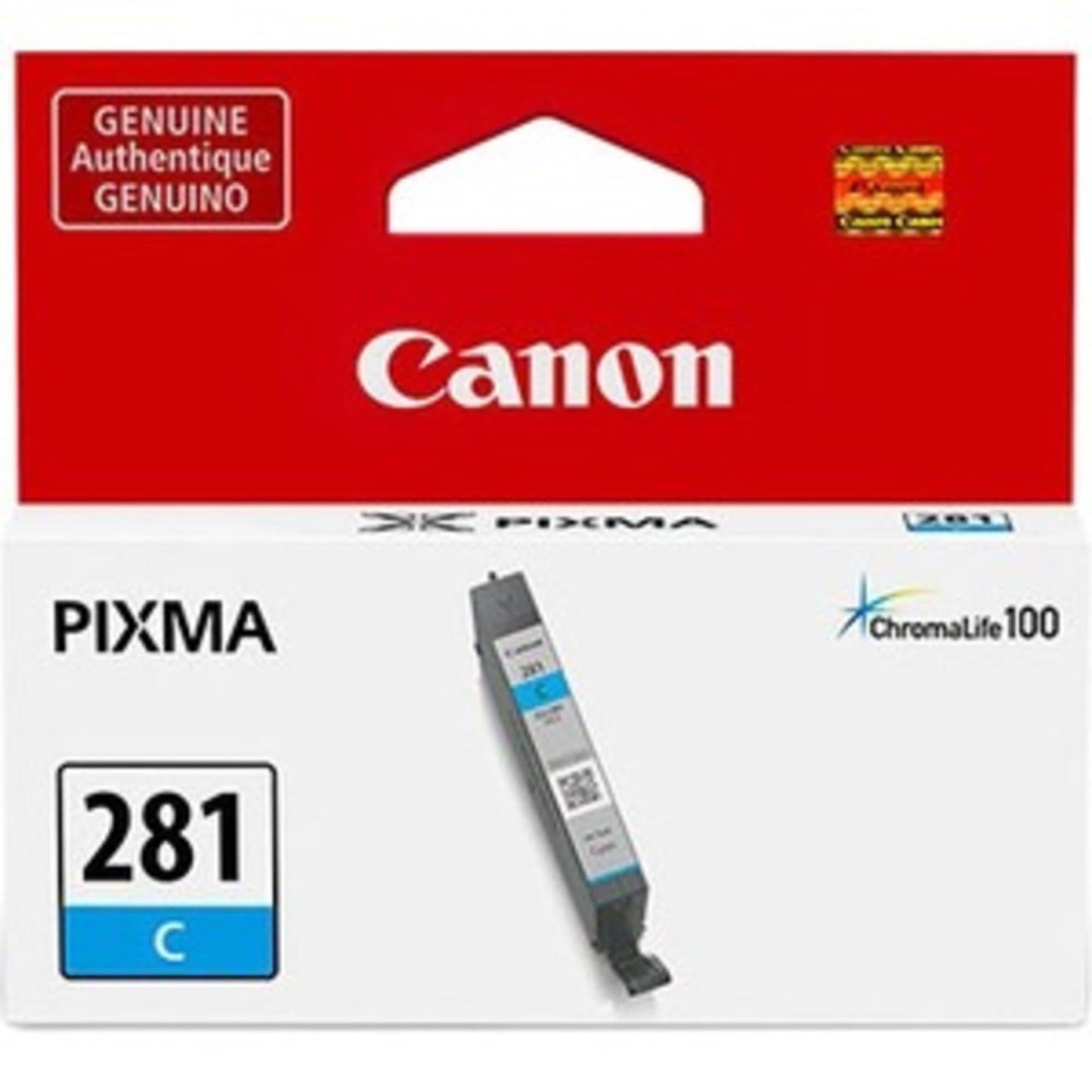 Canon Genuine Ink CLI-281 Cyan, Compatible to TR7520,TR8520,TR8620,TS6120,TS6220,TS6320,TS702,TS8120,TS8220,TS8320,TS9120,TS9520 Printers