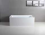 Kingston Brass VTAP603222L Aqua Eden 60-Inch Acrylic Alcove Tub with Left Hand Drain Hole, L 60" x W 32" x H 21-5/8"D, White Kingston Brass