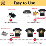 TransOurDream Tru-Iron on Heat Transfer Paper for Dark Fabric (20 Sheets, 8.5x11") T Shirt Transfers Paper for Inkjet Printer Printable Heat Transfer Vinyl for T-Shirts (TOD-7) TransOurDream