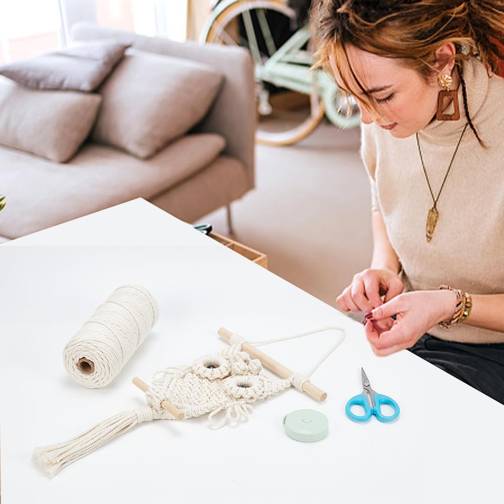 ORIGACH DIY Macrame Owl Wall Hanging Tapestry Kit Handmade Macrame Owl Kit Boho Hand Woven Macrame Wall Hanging Decor for Living Room Bedroom Office ORIGACH