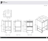 Fine Fixtures 20 Inch Bathroom Vanity with Sink - Modern Knob Free Design, Elegant Space-Saving Solution for Your Bathroom - Durable, Bathroom Vanities for a Contemporary Look - Urbania Collection Fine Fixtures