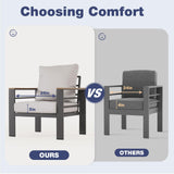 Aoxun Aluminum Patio Furniture Set 7 Seats, Oversized Outdoor Sectional with Washable Thick Cushions, Coffee Table and Waterproof Cover, Patio Conversation Sets for Porch, Balcony, Deck Aoxun