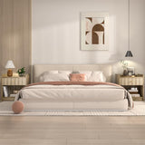 Nidouillet Nightstands Set of 2, Bedside Tables with Drawer, Night Stand Bed Side End Table with Open Storage for Farmhouse Bedroom Living Room Small Space Nidouillet