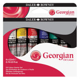 Daler Rowney Georgian 6-Tube Starter Artist Oil Paint Set - Painting Set for Canvas Paper and More - Oil Painting Supplies for Artists and Students - Artist Oil Paints for All Skill Sets Daler Rowney