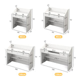 Walisk Modern Reception Desk with Lockable Drawer and Open Shelves, White, 60x38x92cm, 80x38x92cm, 100x38x92cm, 120x38x92cm, Office, Computer Desk WoodArtSupply