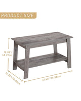 Coffee Table, Coffee Table for Living Room, Modern Farmhouse Coffee Table with Storage Shelf, 2-Tier Living Room Table Rectangular Center Table, Home Office Industrial Cocktail Tables, Grey Garvee