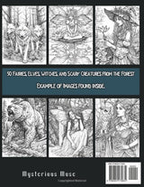 Twilight of the Dark Forest: 50 Fairies, Elves, Witches, and Scary Creatures Fantasy Coloring Book For Adults (Fantasy Adult Coloring Book Series) WoodArtSupply