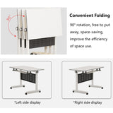 4 Pack Folding Conference Table,Flip Top Mobile Training Table with Fixable Casters and Baffle Plate,Fold Up Meeting Table for Office,Meeting Room,Classroom (140 * 60 * 75cm) Generic