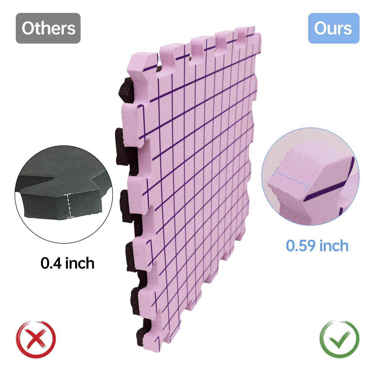 Blocking Mats for Knitting & Crochet Projects 0.59Inch Thickness Crochet Blocking Board 9 Pack, 150 T-Pins and 1 Storage Bag, Blocking Board for Crocheting Knitting Blocking Mats and Pins (Pink) Iswabard