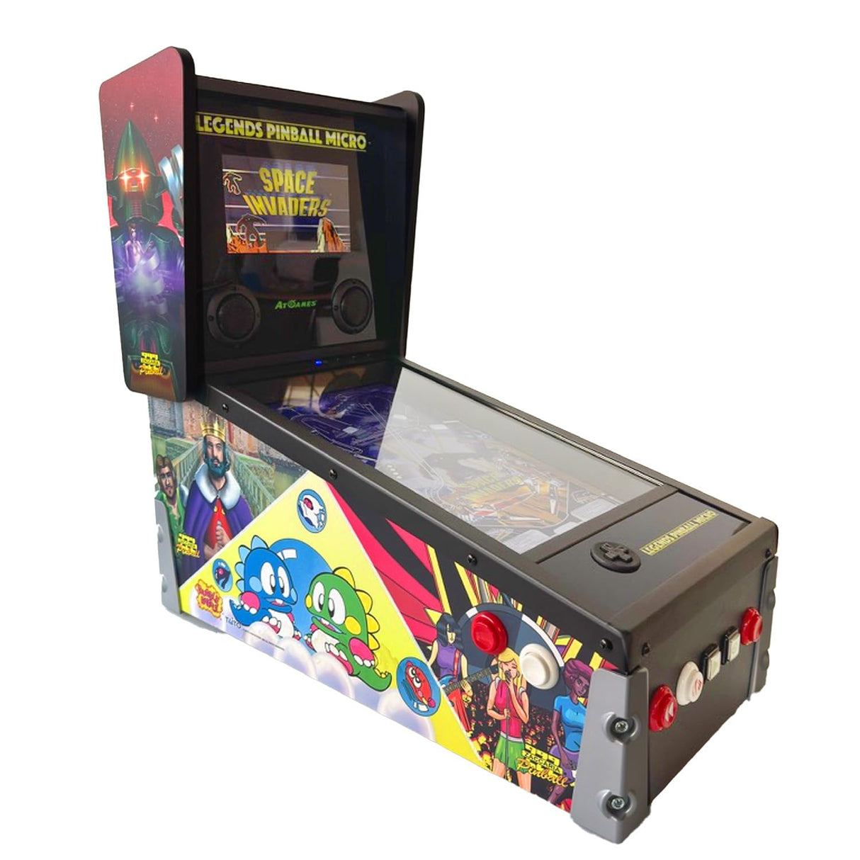 Legends Pinball Micro, Arcade Machine Console, Classic Retro Video Games, 50 Built in Licensed Pinball Games, Space Invaders, Bubble Bobble,Time Machine, WiFi, HDMI, Bluetooth AtGames