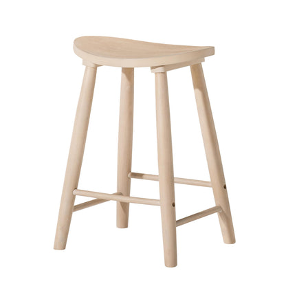 Maven Lane Kitchen Bar Stool, Modern Farmhouse Wood Counter Barstool, Kitchen Island Counterstool, Counter Height Bar Stools for Kitchen, Wide Seat Backless Bar Stools, Luna 26 Inch, Light Oa - WoodArtSupply