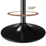 Yaheetech Adjustable Height 360° Swivel Round Bar Table in Full Black Yaheetech