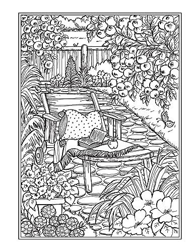 Creative Haven Country Gardens Coloring Book (Adult Coloring Books: In The Country) Dover Publications