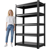 TXTDPL 72" H Storage Shelves, 5-Tier Garage Shelving, 3000 LBS Heavy Duty Shelves, Adjustable Shelving Unit, Steel Shelf Storage Rack, Easy to Assemble, for Garage, Warehouse, Basement, Black TXTDPL