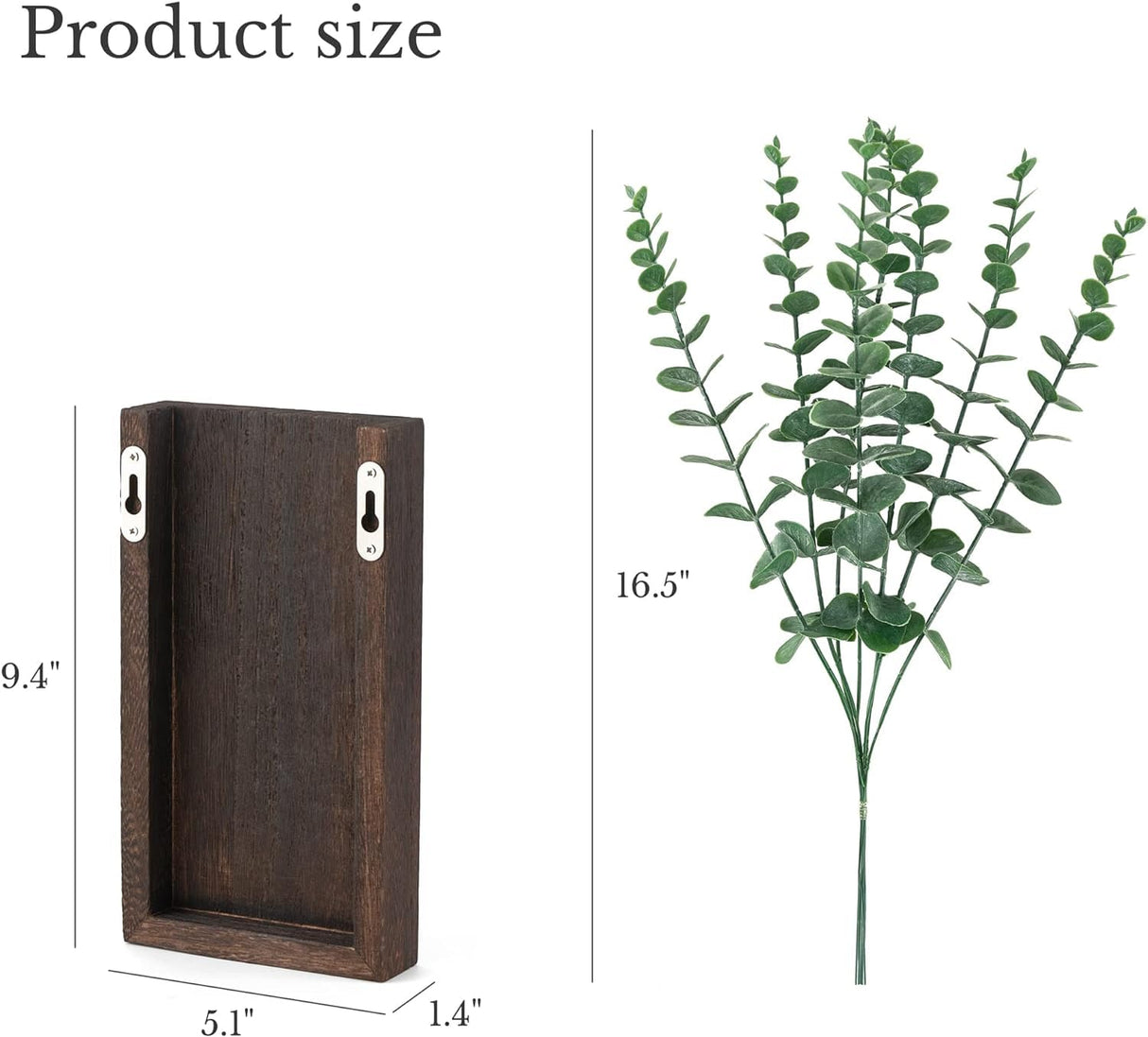 Angruimiy 2PCS Wood Wall Planter,Wooden Hanging Planter for Dried Flowers and Artificial Greenery Plants,Wooden Pocket Vase Modern Farmhouse Wall Decor Wood Hanging Planters for Home Office, Walnut Angruimiy