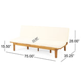 Christopher Knight Home Jill Daybed, Teak + Beige Christopher Knight Home