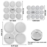 RESINWORLD 25-Cavity Set of Large + Medium + Small Shiny Flat Circle Silicone Mold, Drilled Round Earrings Pendant Mold, Keychain Resin Mold, Pet Tag Mold ResinWorld