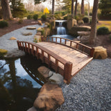 SamsGazebos Moon Bridges Japanese Style Arched Wood Garden Bridges, 6-Feet, Brown SamsGazebos