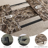 HIPIHOM Extendable Dining Table Set for 6-8 People, 63 to 78.7 Inch MDF Kitchen Table with 6 Upholstered Chairs, Space-Saving for Dining Room, Breakfast Nook (Brown Table & 6 Brown U-Shaped Chairs) HIPIHOM