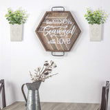 LESEN Set of 2 Farmhouse Metal Wall Planter,Rustic Wall Decor Country Hanging Wall Vase Box for Plants Flower Home Decoration LESEN