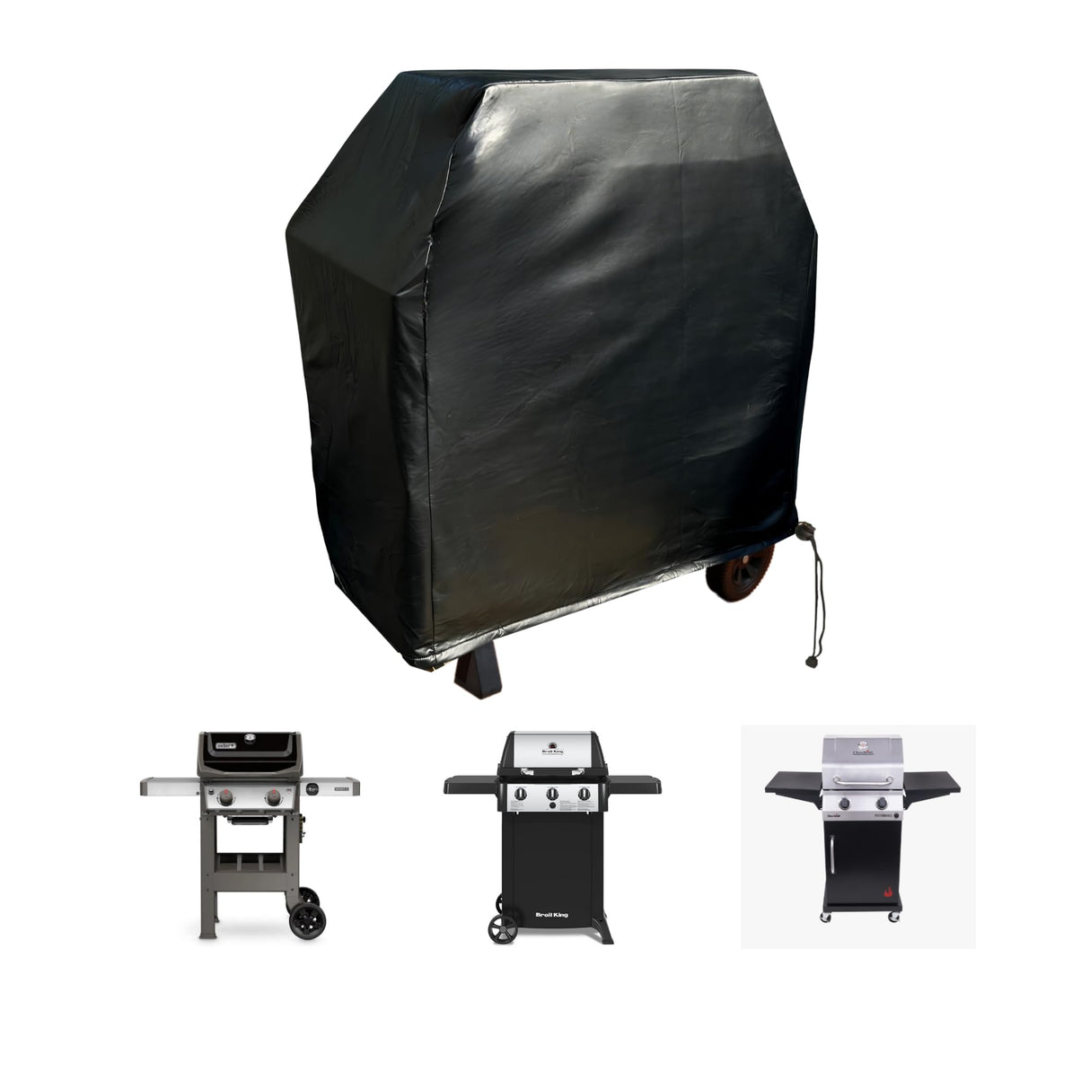 Formosa Covers | BBQ Outdoor Gas Grill Cover - Heavy Duty Waterproof Strong Protection for Weber, Brinkmann, Char Broil, Holland, Jenn Air Outside Storage - 36" L x 26" D x 46" H Black Vinyl Formosa Covers