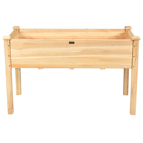 Giantex Raised Garden Bed Kit Elevated Planter Box for Vegetables Fruits Herb Grow, Heavy Duty Natural Cedar Wood Frame Gardening Planting Bed for Deck Patio Yard, 49.5"X23.5"X30.0" Giantex
